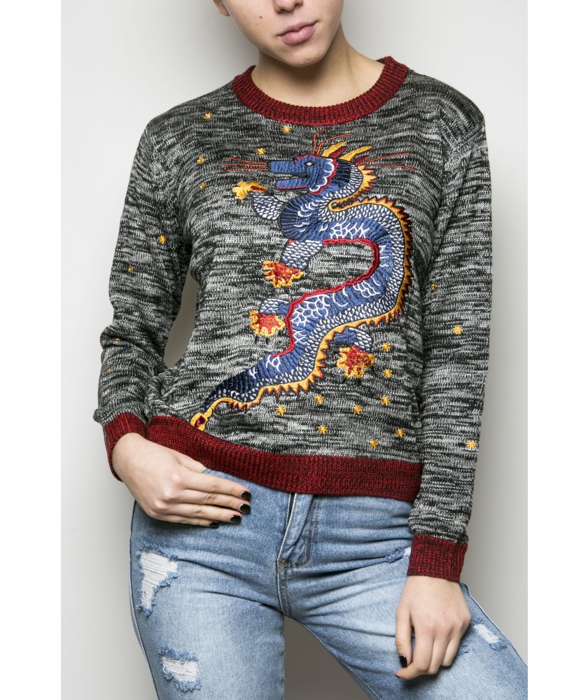 Flaming dragon sweater